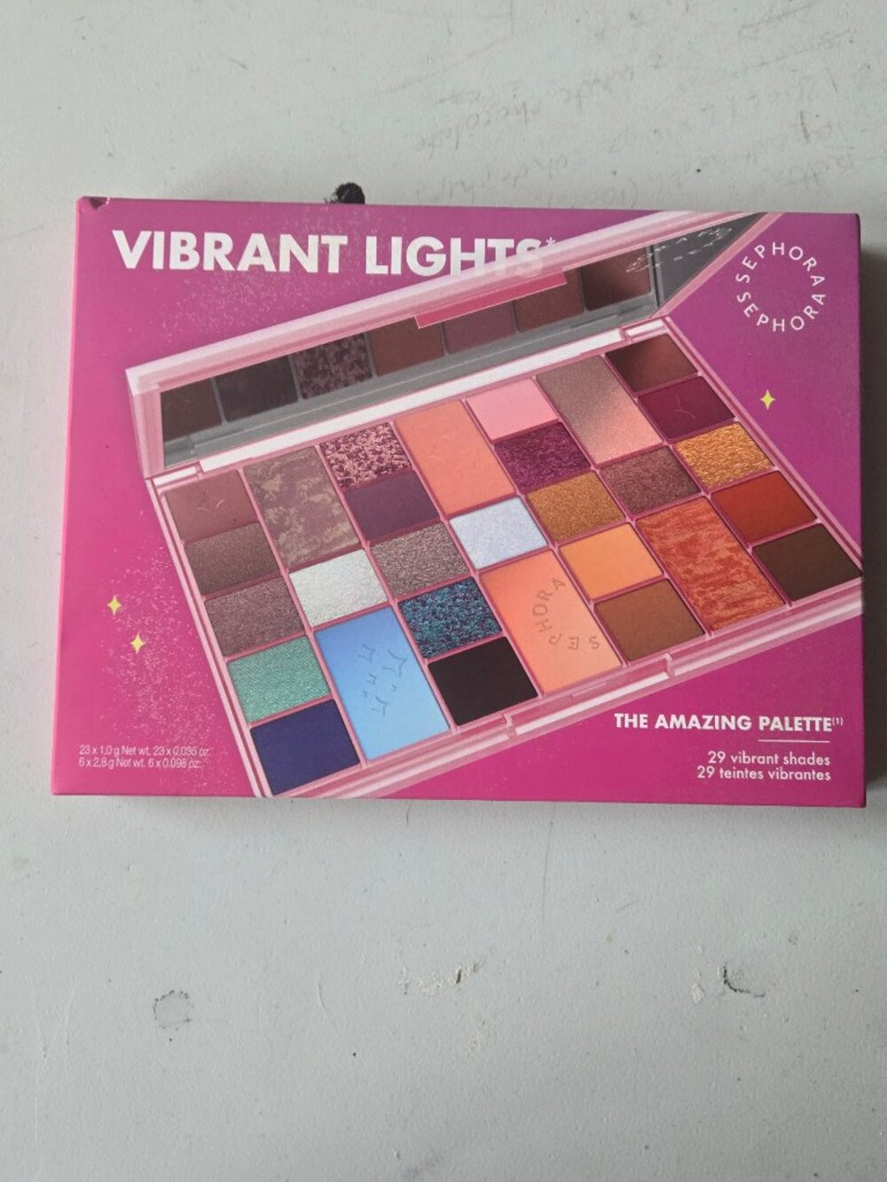 sephora vibrant lights eyeshadow palette never used